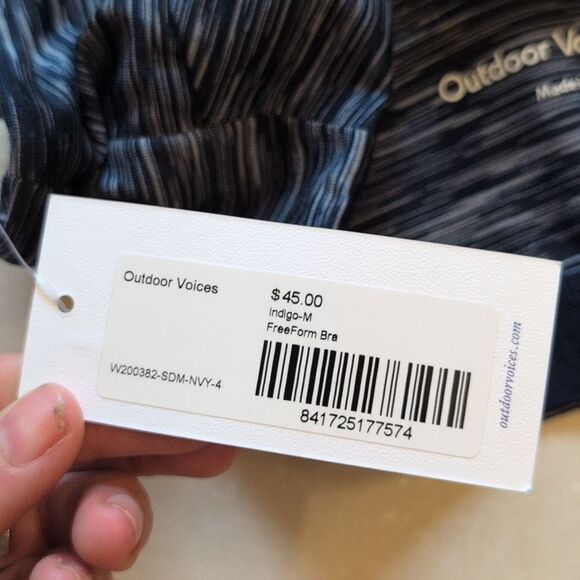 NWT Outdoor Voices FreeForm Bra Indigo Blue Size M - Picture 7 of 8